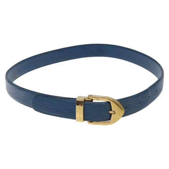 LOUIS VUITTON Epi Ceinture Belt 30.7"" Blue LV Auth - Picture 1 of 16